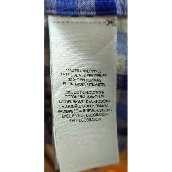 Ralph Lauren‎ Men's XL Gingham Button Down Shirt Blue Classic Fit Cotton - Picture 5 of 10